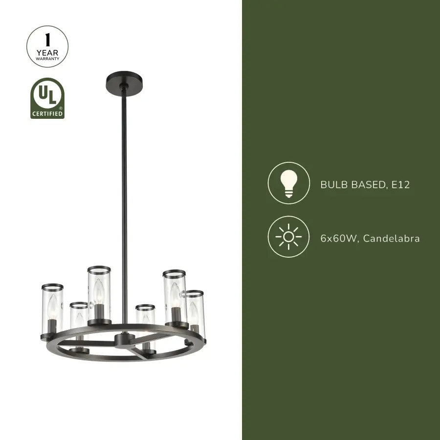 Revolve 19-Inch Chandelier in Polished Nickel with Clear Glass - Image 7
