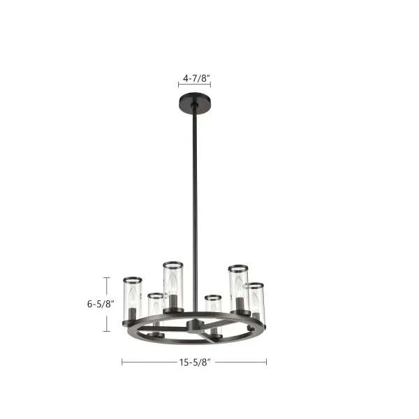 Revolve 19-Inch Chandelier in Polished Nickel with Clear Glass - Image 9