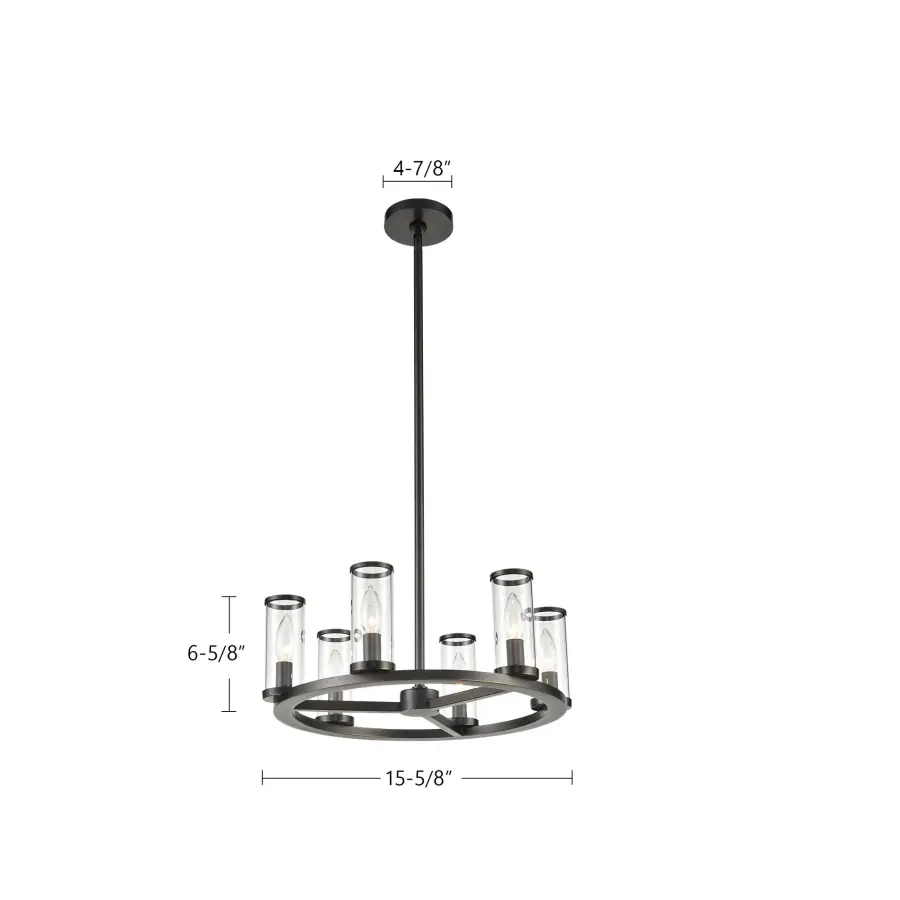 Revolve 19-Inch Chandelier in Polished Nickel with Clear Glass - Image 9