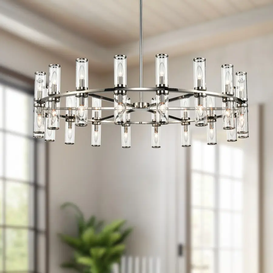 Revolve 48-Inch Chandelier in Urban Bronze with Clear Glass - Image 3