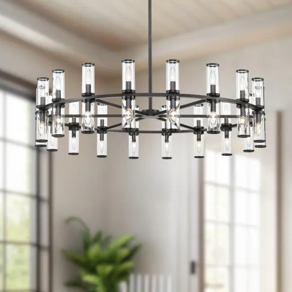 Revolve 48-Inch Chandelier in Urban Bronze with Clear Glass - Image 4