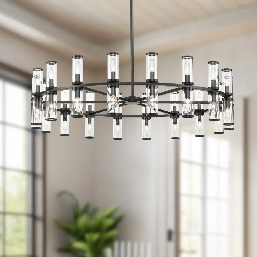 Revolve 48-Inch Chandelier in Urban Bronze with Clear Glass - Image 4