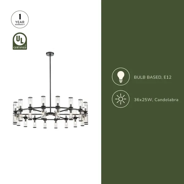 Revolve 48-Inch Chandelier in Urban Bronze with Clear Glass - Image 7