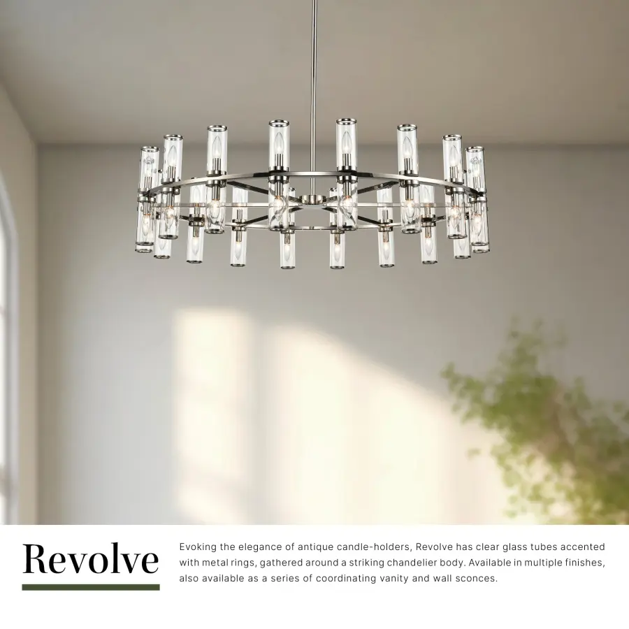 Revolve 48-Inch Chandelier in Urban Bronze with Clear Glass - Image 8