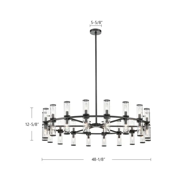 Revolve 48-Inch Chandelier in Urban Bronze with Clear Glass - Image 9