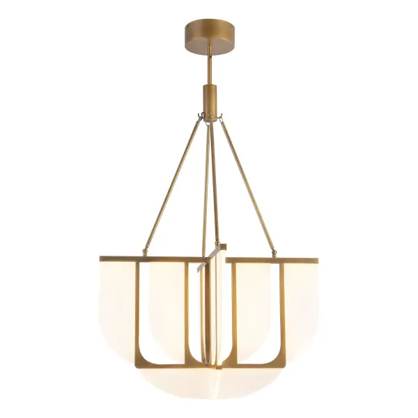 The Anders Chandelier masterfully blends vintage Art Deco inspiration with cutting-edge light guide technology. Its 29-inch scale and warm Vintage Brass finish create sophisticated ambiance in transitional spaces. - alternate view