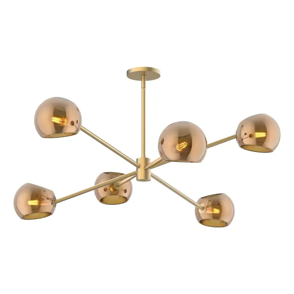 The Willow chandelier brings artistic sophistication to any space with its 37-inch span and customizable finish options. The brushed gold frame paired with clear glass creates a warm, inviting glow perfect for dining and living areas.