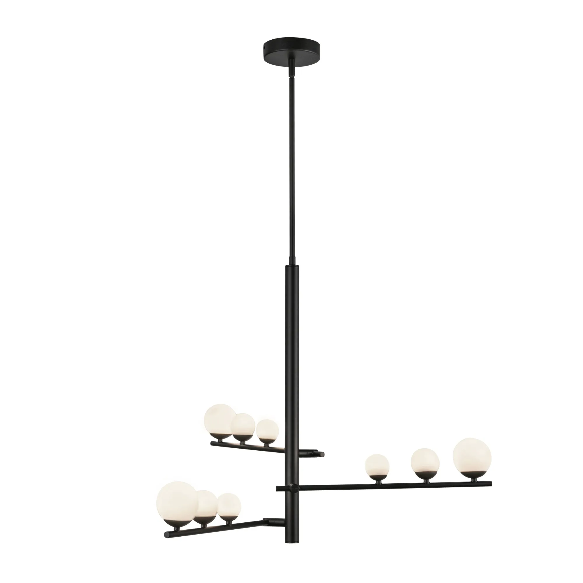Cypress LED Chandelier in Brushed Gold/Opal Glass