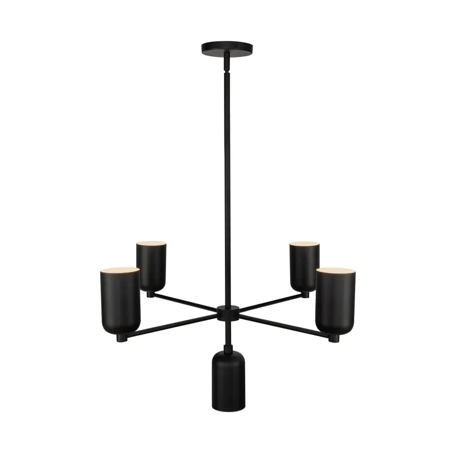 Nola Five Light Chandelier in Black