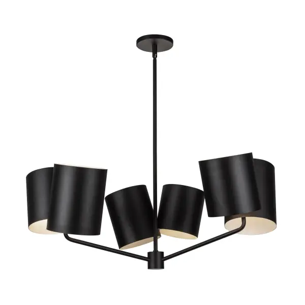 Keiko Six Light Chandelier in Black