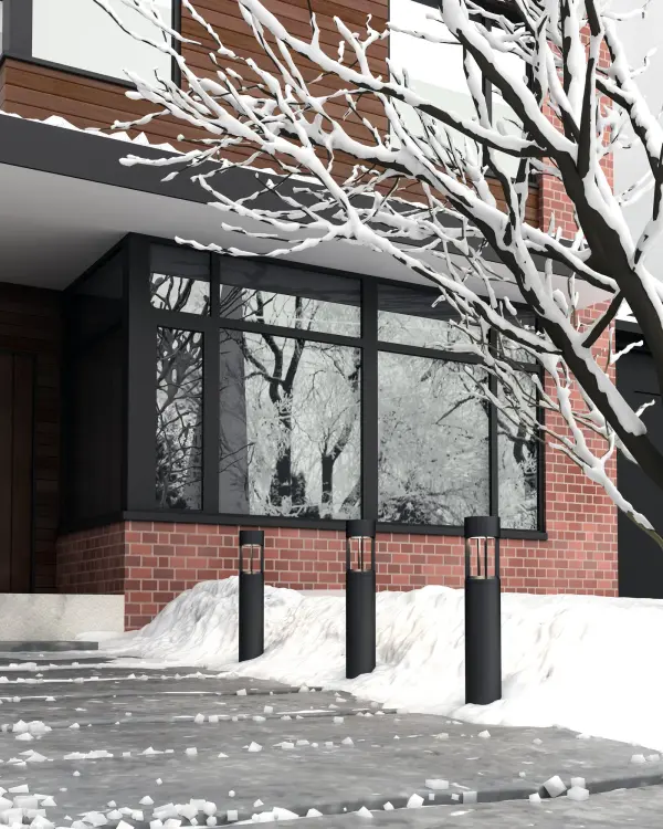 The Novato 36-inch bollard combines architectural design with high-performance LED technology. Its die-cast aluminum construction and powder-coated finish deliver durability, while the radiant downlight effectively illuminates walkways and paths. - alternate view