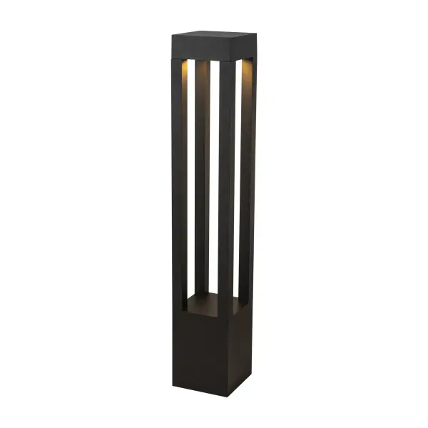 The Napa 36" bollard combines architectural design with high-powered LED technology. Its die-cast aluminum construction and four rectangular openings create dramatic downward and ambient lighting for walkways and outdoor spaces. - alternate view