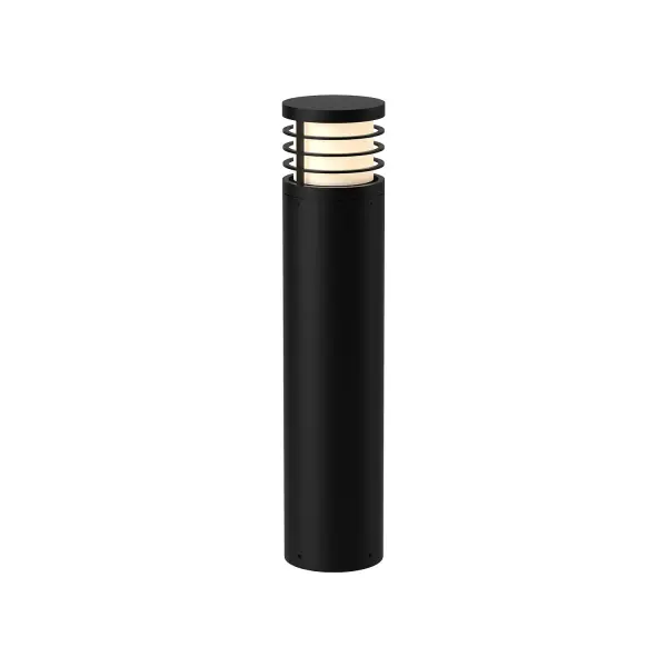 The Blaine 29" bollard combines architectural design with high-power LED technology, featuring a die-cast aluminum cylinder and frosted diffuser that delivers 360-degree ambient lighting for walkways and outdoor spaces.