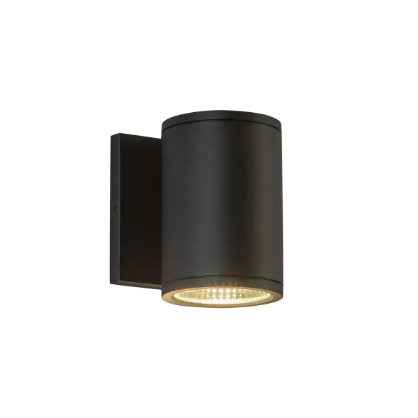 The Nordic cylinder collection provides simple, reliable performance both indoor and outdoor. Designed to meet a variety of indoor and outdoor needs, this collection features endless possibilities for applications. Available in 3", 4", and 5" diameter cylinders with a standard 36° optics angle. Available in several sleek exterior rated finishes. Collection: Nordic Finish: Black Glass: Clear Glass Width: 4.63" Height: 5.00" Extension from Wall: 4.38" Canopy: W4.625" x H4.625" x E0.5" Maximum Wattage: 10.00 W Bulb Type: Module Bulb Base: AC Light Source: LED Light Output: 1050.00 lm Delivered Lumens: 617.00 lm Color Temperature: 3000 K CRI: 90 Rated Average Life: 50,000 Voltage: 120.00 V Material: Aluminum + Glass Country of Origin: China Safety Listing: ETL Safety Rating: Wet LED Spec Sheet Instructions