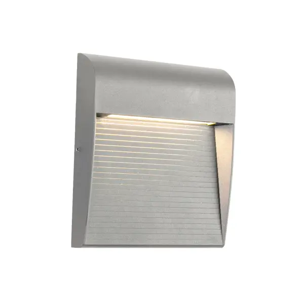 The Casa 7-inch wall sconce features a vanishingly thin profile with integrated LED technology, perfect for egress and courtesy lighting. Its non-climbable design and downward-directed light create a gradual glow ideal for modern outdoor spaces. - alternate view