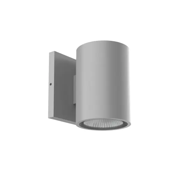 High powered LED exterior single light wall mount fixture, die-cast aluminum housing molded into a cylinder shape with in powder coated black or gray finishes. Concealed inside is our 120V AC LED technology with a tempered glass diffuser radiating light either upward or downward depending how it is mounted on the wall. Certified ETL wet location listed and is available in different sizes and two light options (see Lund family for details). Integrated LED with 3000K Warm White Color Temperature Designed for any indoor or outdoor usage Modern, Contemporary Style with Decorative Details Installation hardware included Easy assembly instructions included in box Dimmable, see specs for detail - alternate view
