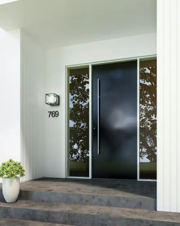 The Amelia Wall Sconce brings 1920s architectural glamour to your exterior or interior walls with striking geometric design, rich black metallic finish, and elegant opal glass accents. Perfect for adding vintage sophistication. - alternate view