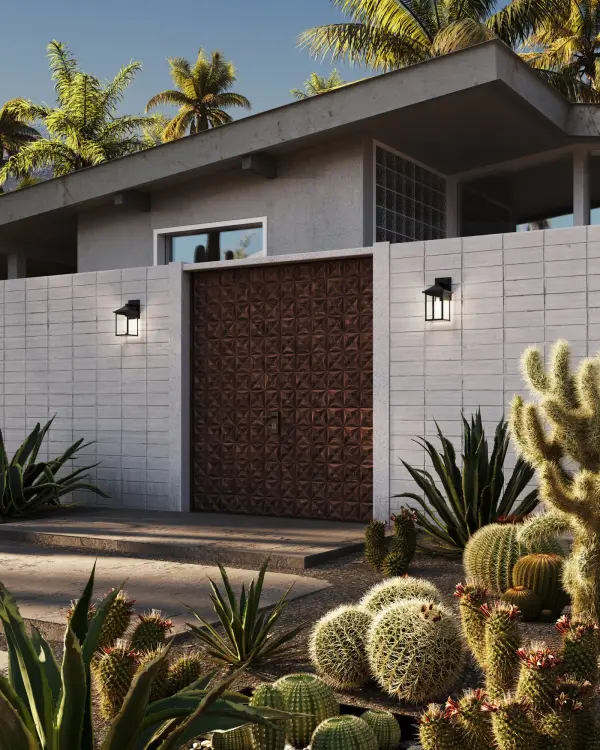 The Larchmont Wall Sconce brings timeless Spanish Colonial charm to outdoor spaces with a contemporary minimalist twist. Its textured black finish and clear glass shade create sophisticated ambiance for porches, patios, and entryways. - alternate view