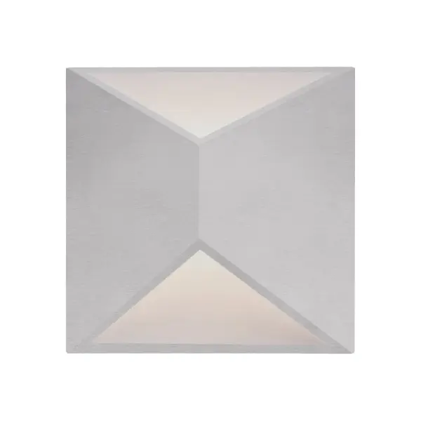 The Indio wall sconce combines minimalist aluminum design with powerful integrated LED technology. Its distinctive square housing with triangular opening creates striking up-and-down lighting effects, perfect for contemporary exteriors.