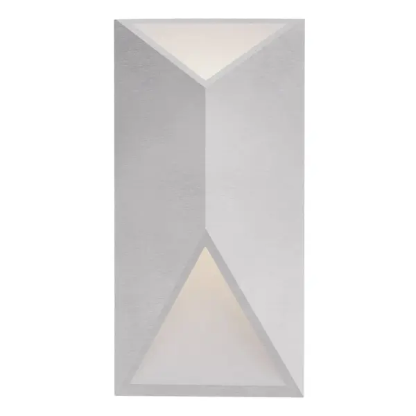 The Indio wall sconce delivers stunning minimalist design with powerful integrated LED lighting. Its aluminum construction and geometric form create dramatic up/down lighting effects perfect for modern exteriors. - alternate view