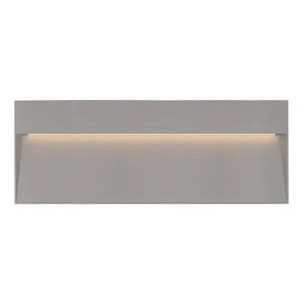 This family of exterior wall-mounted fixtures is available in a variety of geometric forms: circle, square, and two different rectilinear configurations. Light is directed downward from a recess, and the incline allows the glow to radiate gradually. Vanishingly thin and ideal for egress, courtesy, and grace lighting. Integrated LED with 3000K Warm White Color Temperature Designed for any indoor or outdoor usage Modern, Contemporary Style with Decorative Details Installation hardware included Easy assembly instructions included in box Dimmable, see specs for detail - alternate view