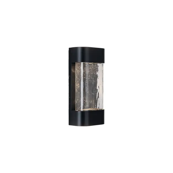 The Moondew combines hand-crafted art glass with formed aluminum in a sleek 12-inch design. Integrated LED with warm 3000K light creates ambient glow while showcasing glass texture. Rated for exterior use but equally stunning indoors. - alternate view