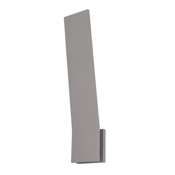 The Nevis 24" wall sconce delivers contemporary sophistication with its bent aluminum rectangle design and concealed LED lighting. Perfect for modern exteriors, it creates dramatic illumination while withstanding outdoor elements. - alternate view