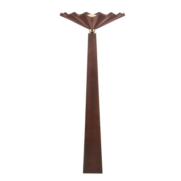 The Furrow Floor Lamp by Jason Koharik is a stunning statement piece that combines artful design with functional lighting. Featuring a unique shell-inspired silhouette with opal glass diffusers and warm walnut wood accents, it delivers soft, ambient illumination perfect for sophisticated interiors. - alternate view