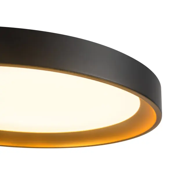 The Nix 12-inch flush mount combines ultra-slim design with mixed metal elegance. Integrated LED with selectable color temperature (2700K-5000K) offers versatility for any space, while the white and gold finish adds contemporary sophistication. - alternate view