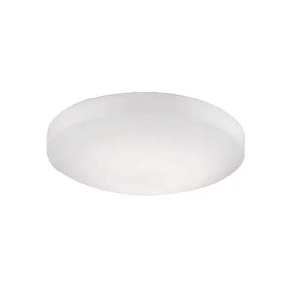 The Trafalgar 11" flush mount combines minimalist design with integrated LED technology, featuring a descending dome-shaped white glass shade and powder-coated white canopy. Perfect for modern spaces with low ceilings.