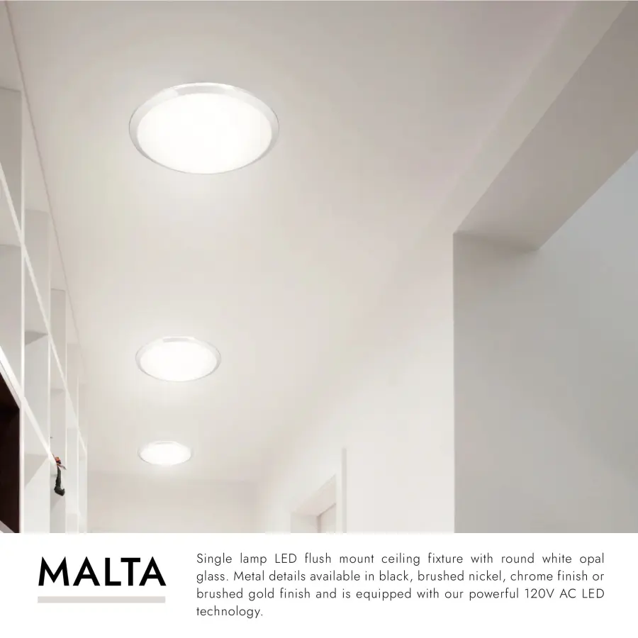 Malta 15" LED Flush Mount in Brushed Nickel - Image 15