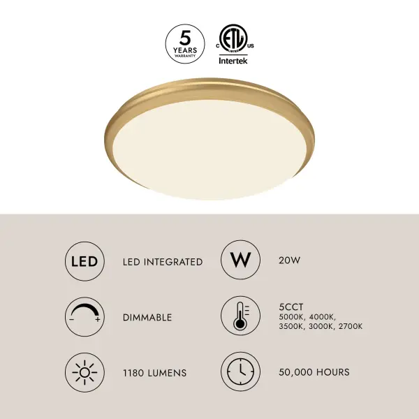 Malta 15" LED Flush Mount in Brushed Nickel - Image 16