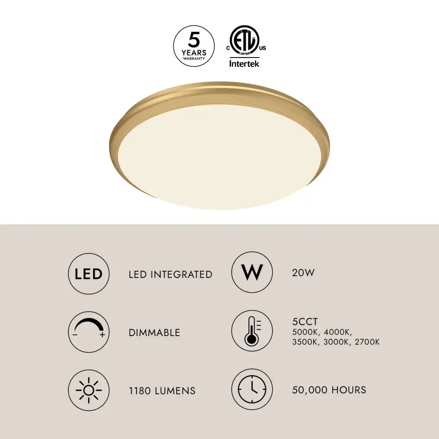 Malta 15" LED Flush Mount in Brushed Nickel - Image 16