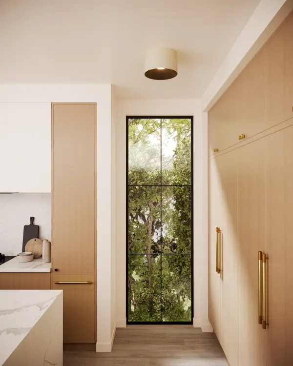 The Etta flush mount combines contemporary elegance with practical functionality. Its 12-inch profile and integrated LED with selectable color temperatures make it ideal for modern spaces requiring versatile lighting. - alternate view