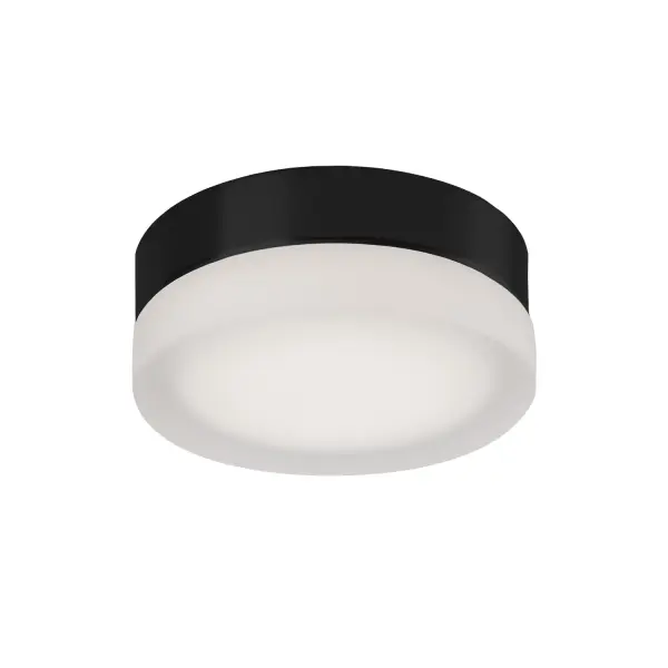 Single LED round flush mount ceiling fixture with three finishes. Round glass frosted and painted white interior with brushed nickel or black finish. Equipped with our powerful 120V AC LED technology. Collection: Bedford Sub-Brand: KUZCO Finish: Black/Frosted Glass: Frosted Glass Width: 5.88" Height: 2.50" Length: 5.88" Weight: 1.70 lb Maximum Wattage: 13.00 W Bulb Type: Module Bulb Base: AC Light Source: LED Light Output: 800.00 lm Delivered Lumens: 512.00 lm Color Temperature: 3000 K CRI: 90 Rated Average Life: 50,000 Voltage: 120.00 V Material: Steel + Glass Country of Origin: China Safety Listing: ETL Safety Rating: Dry Title 24 LED Manufacturer Warranty: 5 Years Spec Sheet Instructions