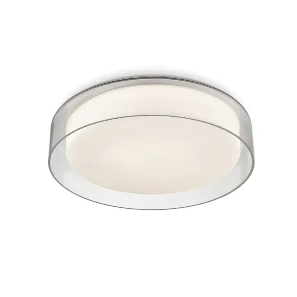 The Aston 14" flush mount combines contemporary design with practical functionality. Its clear glass aesthetic and opal diffuser provide clean, even illumination while the selectable color temperature feature allows customization for any space.