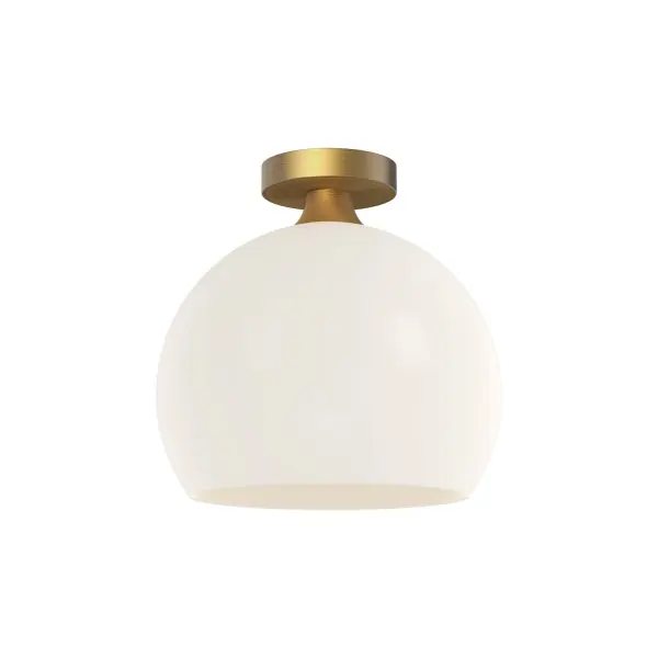 The Castilla flush mount delivers timeless sophistication with its aged gold finish and clear glass shade. Perfect for low-ceiling spaces, this 12-inch fixture combines classic chic styling with versatile appeal. - alternate view