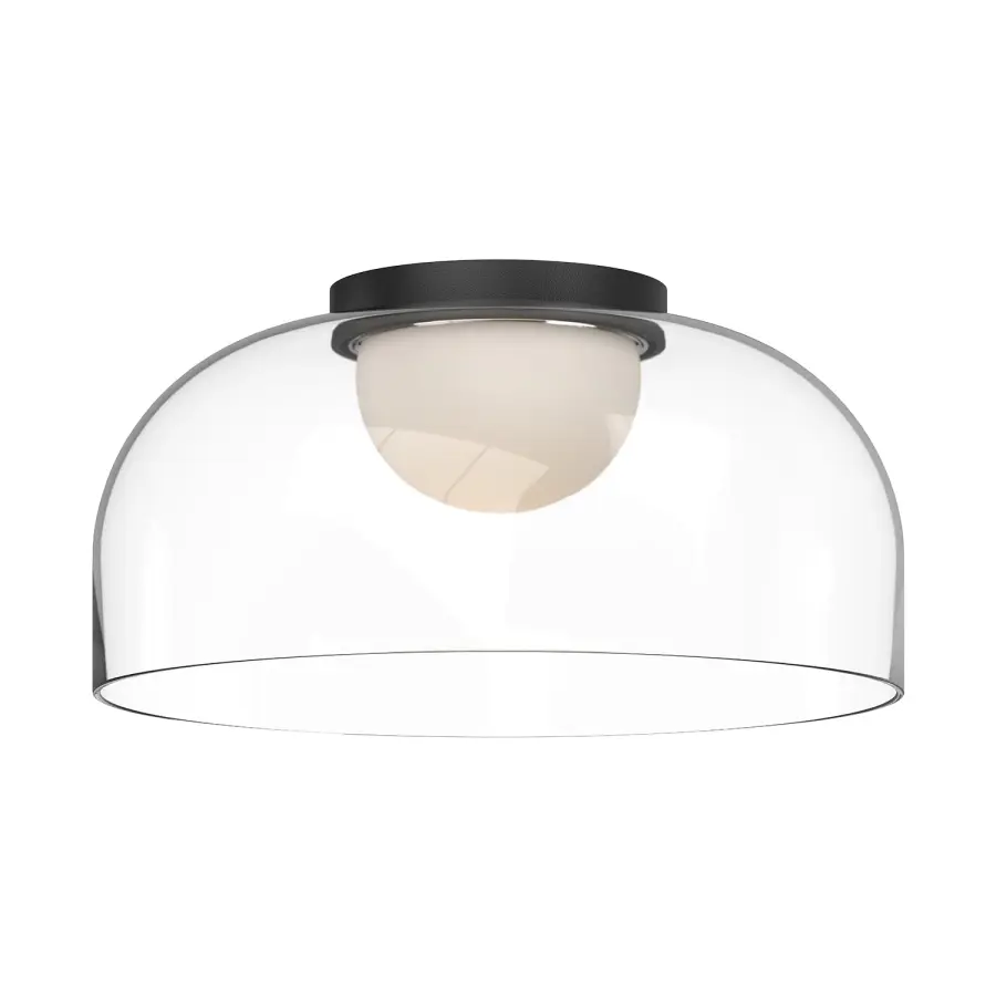 Cedar LED Flush Mount in Brushed Gold with Clear Glass