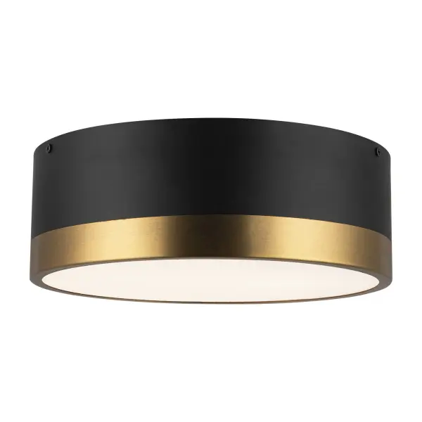 The Brisbane flush mount combines classic circular styling with on-trend mixed-metal finishes. Its 12-inch profile makes it ideal for hallways, entryways, and smaller spaces where ceiling clearance is limited. - alternate view