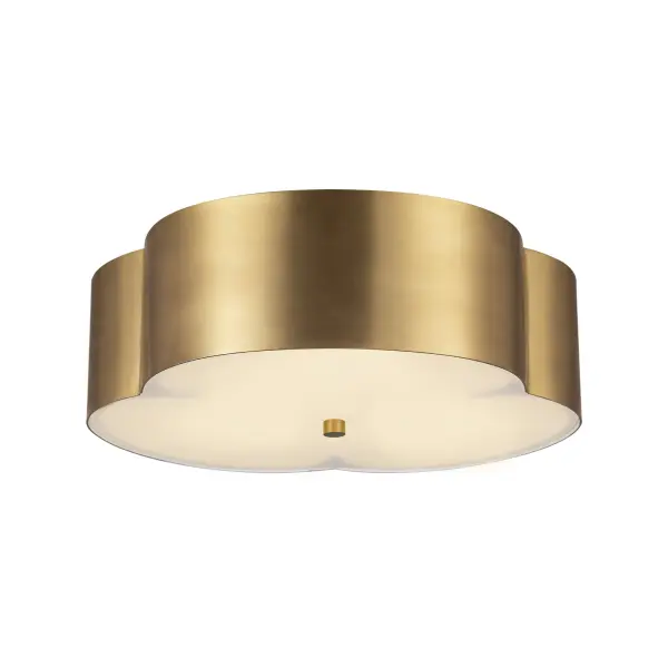 The Adella flush mount reimagines the iconic mid-century clover silhouette with contemporary styling. Its 14-inch profile and Antique White finish make it ideal for smaller spaces needing character without visual weight.
