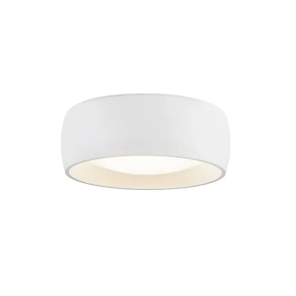 The Savile 4-inch flush mount combines sleek contemporary design with practical LED efficiency. Its compact size and wet location rating make it ideal for hallways, bathrooms, and kitchens where space is limited. - alternate view