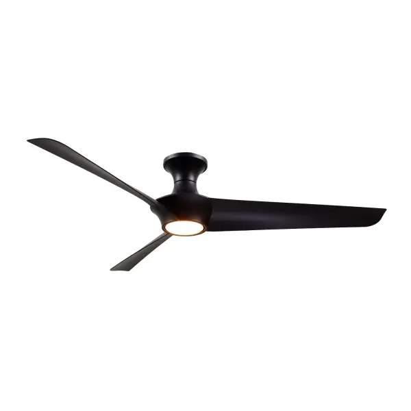 The Emiko-H brings wabi-sabi philosophy to modern ceiling fans with its sweeping organic metal blades and luxe matte black finish. At 56 inches, it's perfectly sized for larger spaces seeking understated elegance. - alternate view