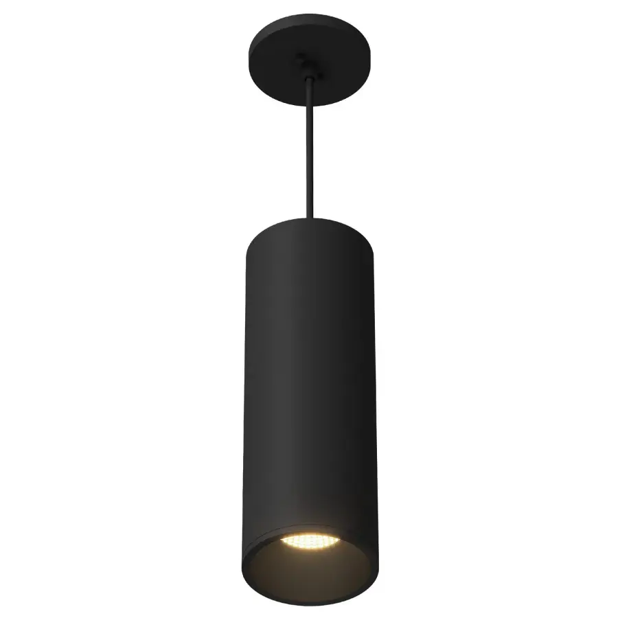 Lorna LED Cylinder Pendant in Black