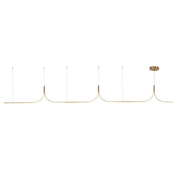 The Thread Linear Pendant offers exceptional customization with its modular design, allowing connection of up to three pendants per driver. Its minimalist aesthetic and 15-foot length make it ideal for large-scale installations.