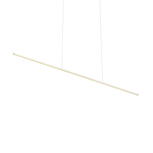 The Vega Minor delivers contemporary elegance with its diminutive square profile and integrated LED technology. Perfect for modern dining rooms and kitchen islands, this 60-inch linear pendant provides soft, uniform 3000K warm white light with dimmable functionality and refined white finish details.