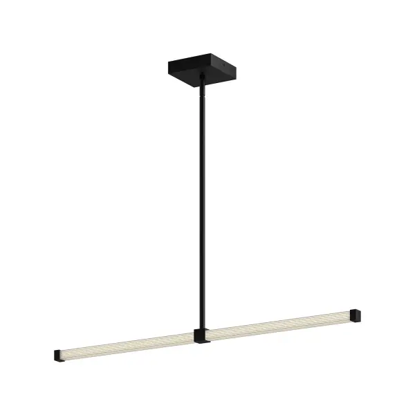 The Blade 32-inch Linear Pendant combines artistic linear design with functional integrated LED lighting. Its acrylic ribbed diffusers deliver exceptional light depth, making it perfect for dining rooms and kitchen islands in contemporary homes.