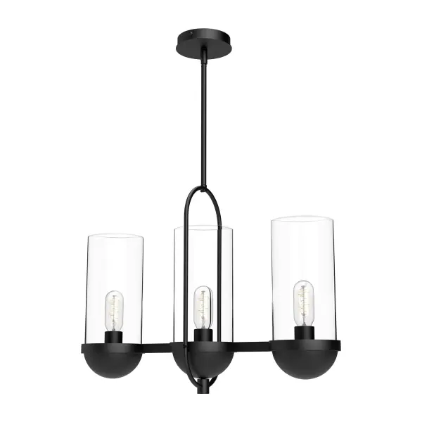 The Cyrus Linear Pendant blends 1920s public space aesthetics with modern farmhouse charm. Its 24-inch length, aged gold finish, and clear glass cylinders with decorative screws create a sophisticated focal point perfect for dining areas and kitchen islands.