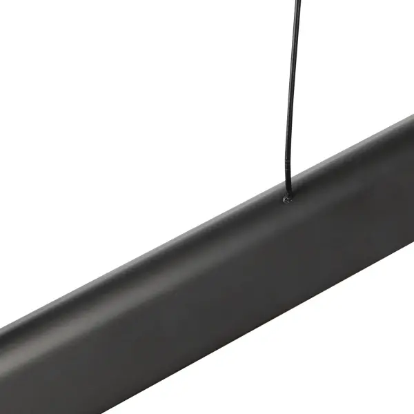 The Lex 24-inch linear pendant combines contemporary asymmetrical design with warm vintage brass finish. Integrated LED technology provides energy-efficient illumination while the intersecting linear bars create a striking architectural statement. - alternate view