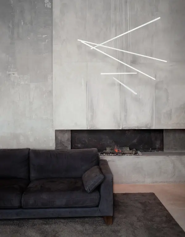 The Vega Minor delivers refined contemporary style with its diminutive square linear profile and soft uniform illumination. Five integrated LED heads provide warm 3000K lighting perfect for dining and living spaces. - alternate view