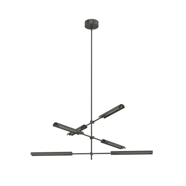 The Astrid 6-Light Multi Pendant brings nostalgic Mid-Century Modern design into contemporary spaces with adjustable integrated LED bars. Each pendant can be twisted to direct light up or down, offering functional versatility in a stunning Vintage Brass finish.
